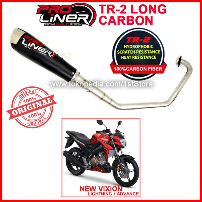 qws206 Original Proliner TR 2 Carbon Long New Vixion Knalpot NVL NVA