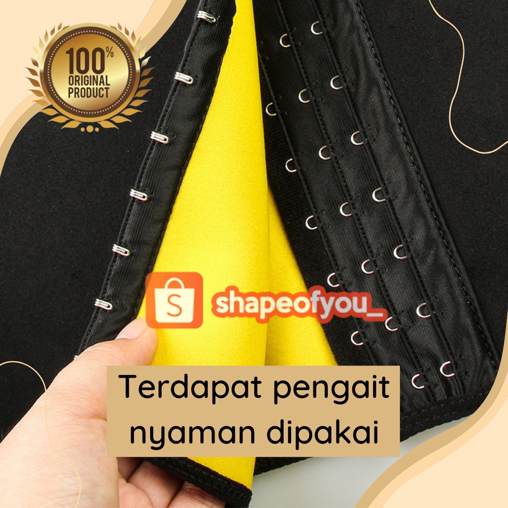 Korset Baju Pembakar Lemak Perut Buncit Pinggang Pelangsing HOT BELT CINCHER HOTSHAPER TEBAL LOGO