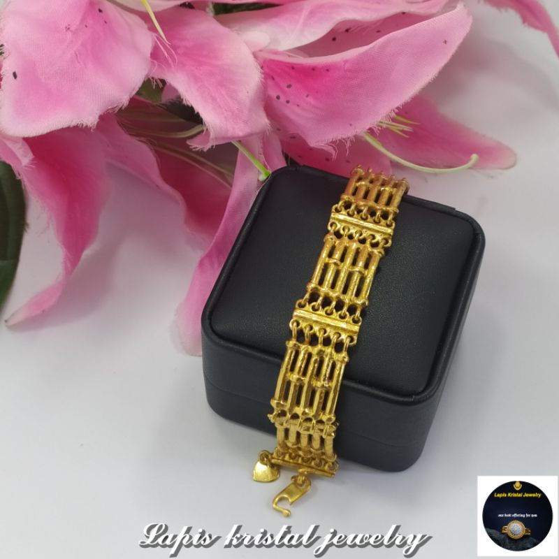 Gelang lapis kristal ikat bambu