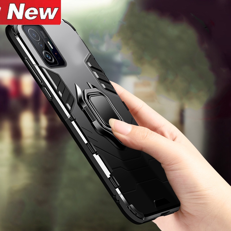 Casing Armor Shockproof + Stand Holder Magnetik Untuk Xiaomi Mi 11T Pro / 11T / 11T Pro