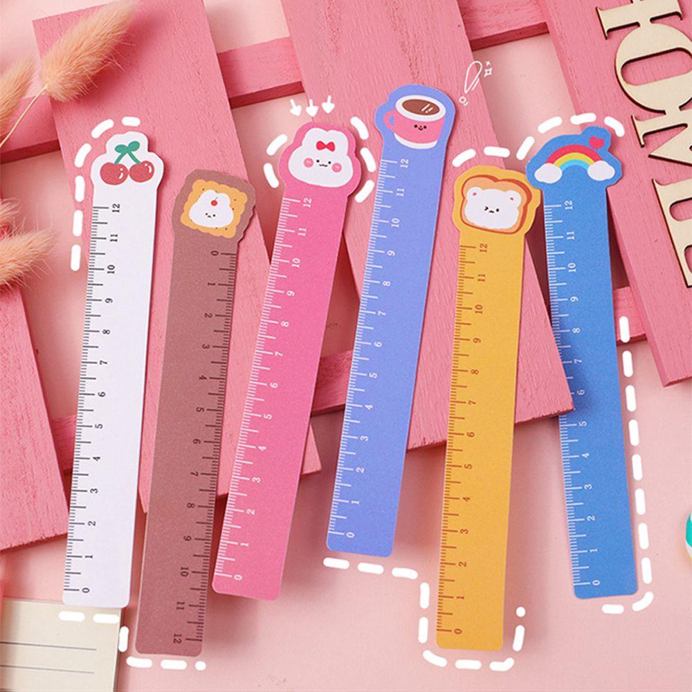 Mxbeauty Penggaris Lurus 5 Pcs Kawaii Anak Hadiah Portabel Kartun Pet Alat Tulis 12 cm Lukisan Skala Penggaris