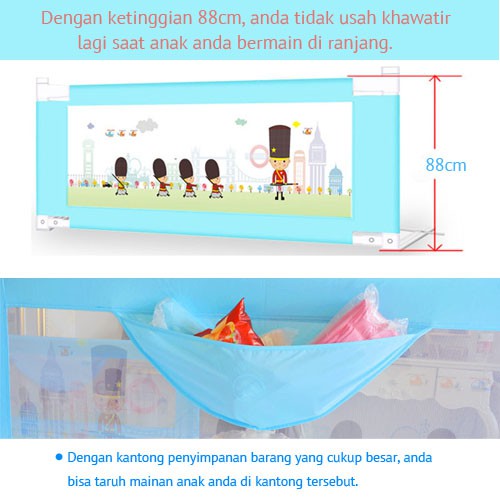 BR-004 Extra Tinggi 88 cm Pengaman Ranjang Bayi/Pengaman Kasur/Baby Bedrail