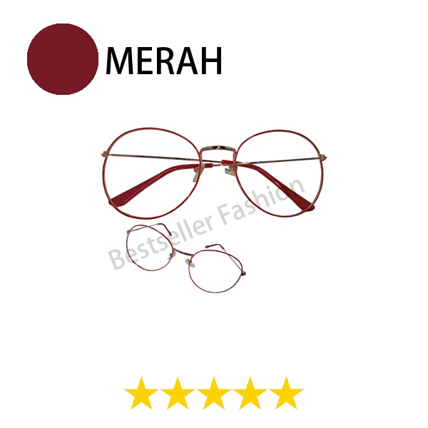 Kacamata anti radiasi blueray Pria dan Wanita bahan metal Kacamata Fashion Blueray Oval Besi Dewasa NO CASE