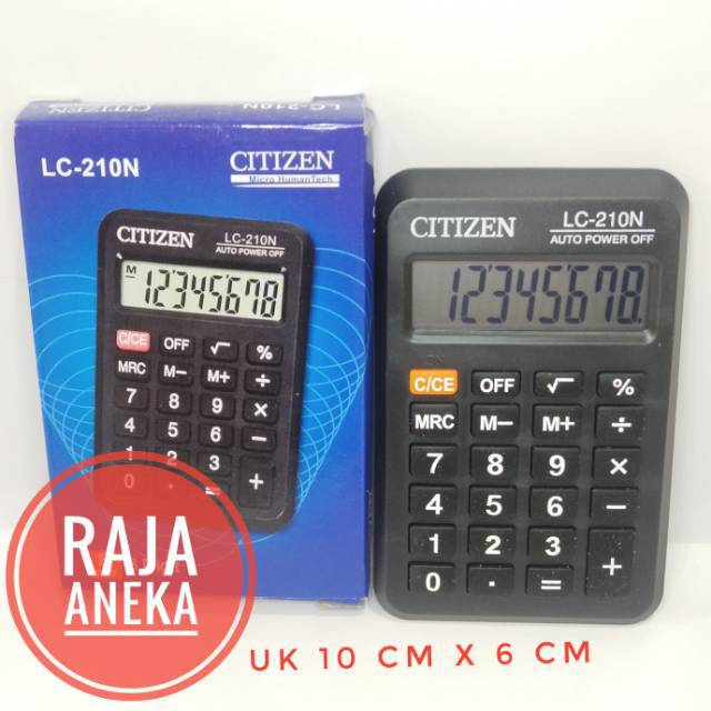 Kalkulator CITIZEN LC-210N Hitam ELEGAN LC210N Citizen Kecil LC 210 N