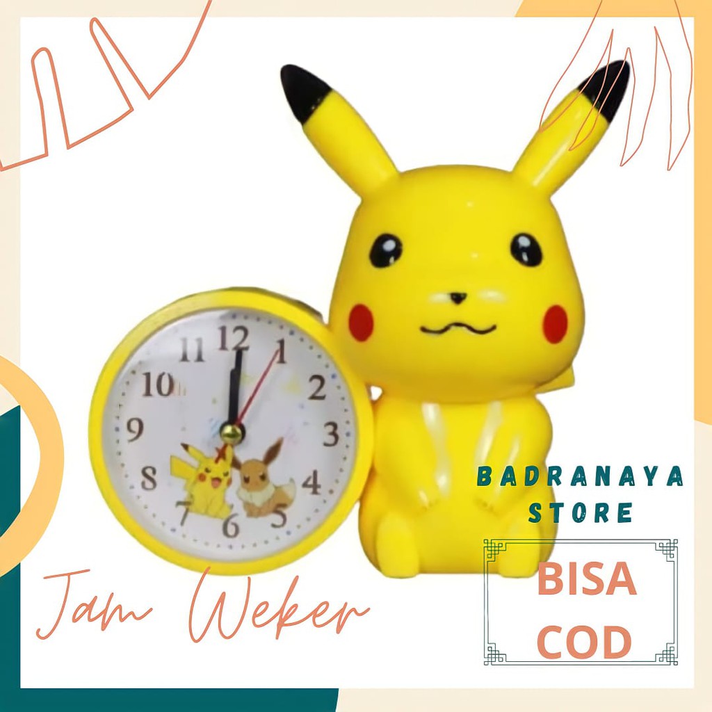 Jam Weker Meja Alarm Beker Alarm Clock Kado Unik Lucu Motif Pikachu