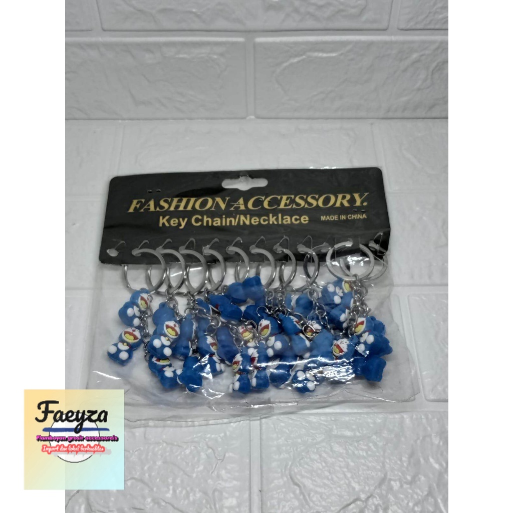grosir 12 pcs gantungan tas kunci model doraemon karet
