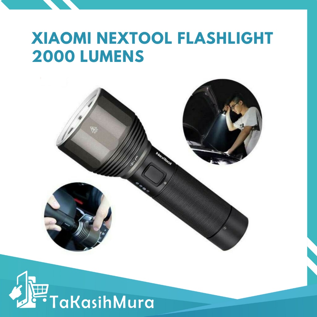 NexTool Flashlight Senter LED USB Rechargeable 2000 Lumens 380M