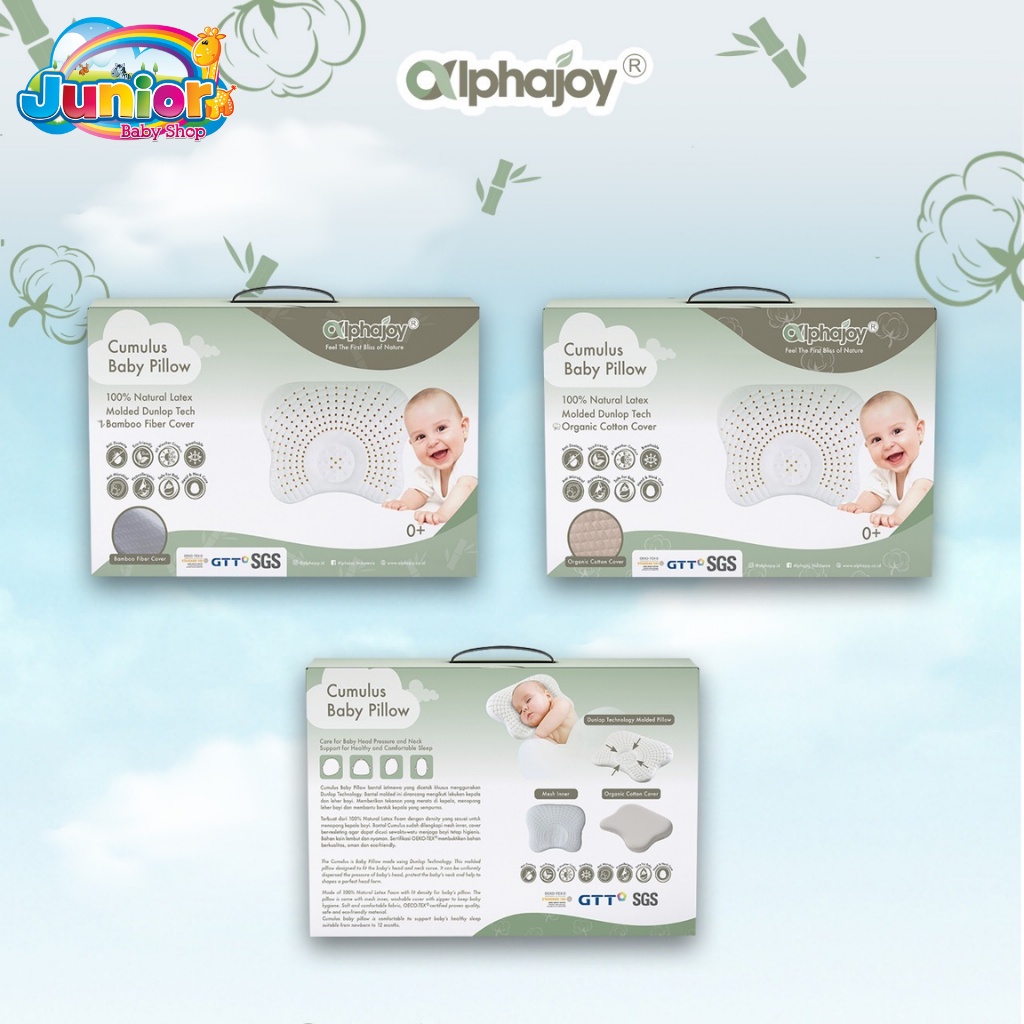 Alphajoy Cumulus Baby Organic Cotton Latex Pillow