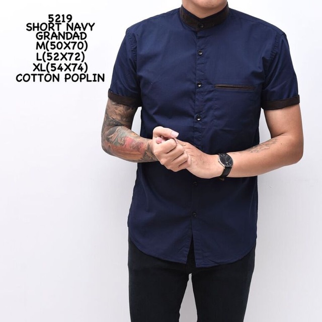 Kemeja polos pendek Baju cowok lengan pendek