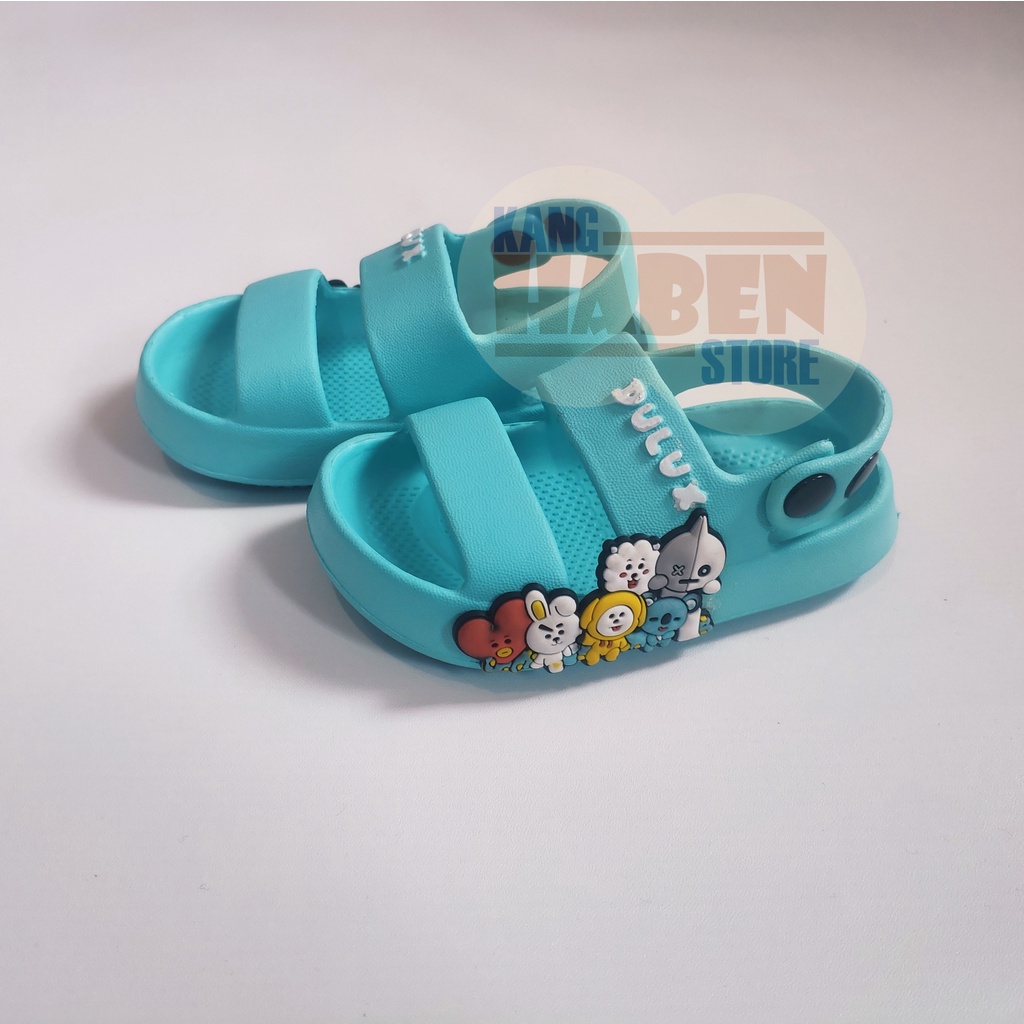 Habenkids Sandal Anak Karakter BT21 Ringan dan Lucu Sendal Bayi Cewek 391E 20-25