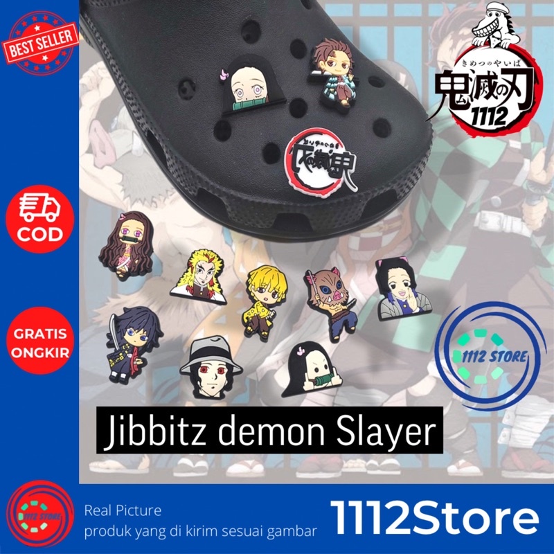 1112Store Charms karakter anime demon slayer - crocs sendal - Liontin sepatu sendal, tas/ransel dan gelang - pin sendal sepatu dan tas - aksesoris sendal sepatu dan tas