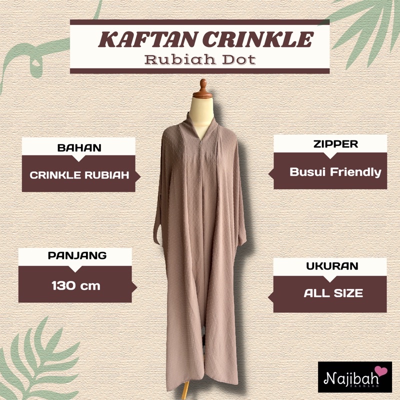 KAFTAN CRINKLE RUBIAH GAMIS WANITA