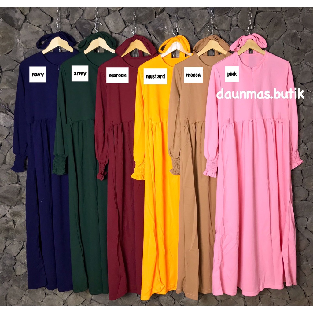 1KG MUAT 2PCS | PLAIN BASIC MAXY DRESS CREPE OOTD HITS HARI RAYA FASHION GROSIR WANITA TERMURAH