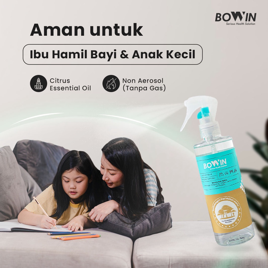 BOWIN Bed &amp; Linen Spray 100% Organic Anti Tungau, Anti Bakteri, Kuman &amp; Virus (essential oil aromatherapy)