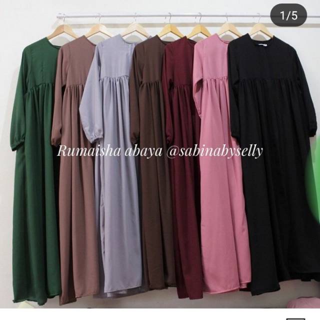 RUMAISHA ABAYA SIZE L GREEN BOTTLE BY SABINABYSELLY