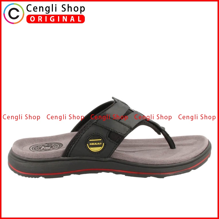 SANDAL JEPIT PAKALOLO PRIA ORIGINAL CASUAL KULIT ASLI HITAM PB17