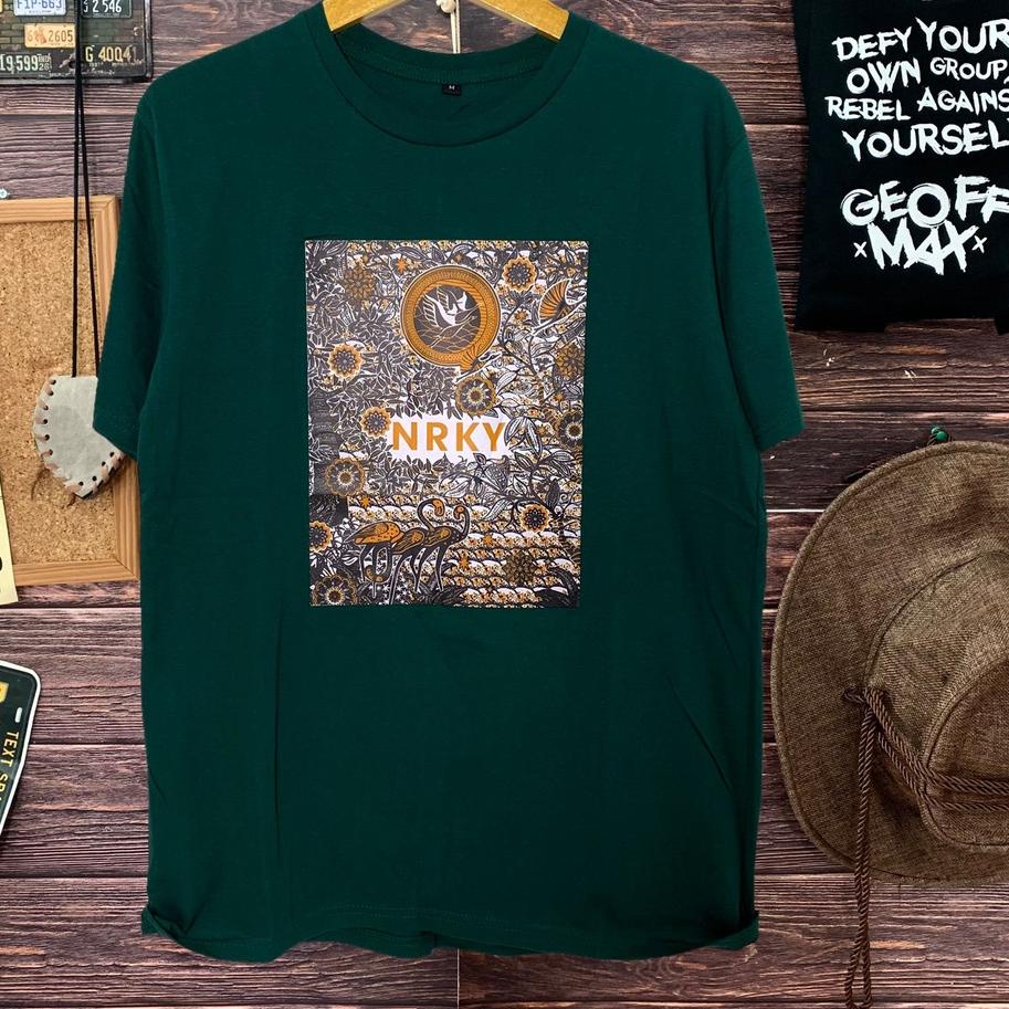 Stok terbatas.. kaos distro pria NRKY BATIK ready size M L XL baju kaos cowok atasan pria