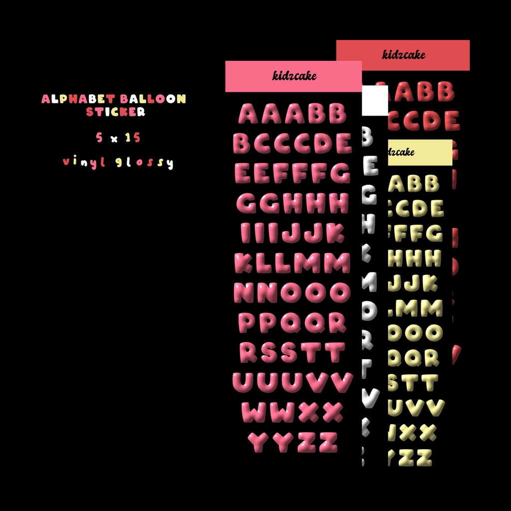 

kidzcake | alphabet balloon stickers