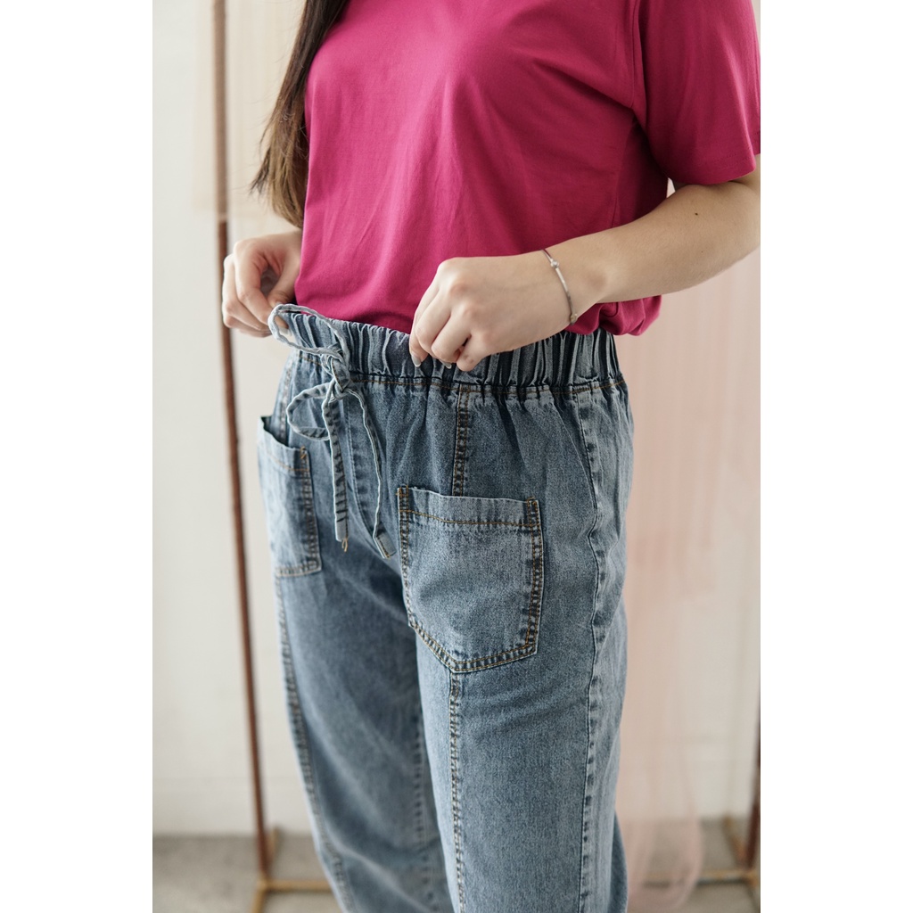 (COD) GBMJ Butik Celana Boyish Navy Jeans Boyfriend Wanita Allsize Premium Jumbo Standard S-XXL