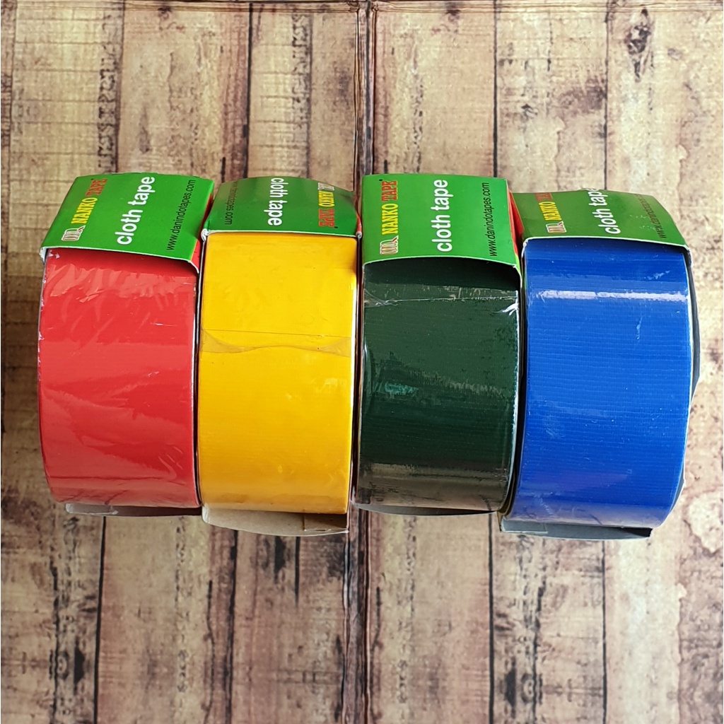 Cloth Tape Nanko 2 inch - Lakban Kain Warna Merah Hijau Biru Kuning Nanko Tape 48mm x 13m