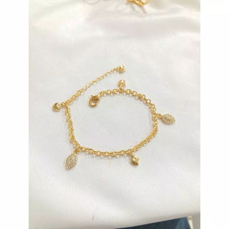 gelang tangan rante nuri rumbai oval  cantik gold lapis emas perhiasan wanita aksesoris fashion wanita