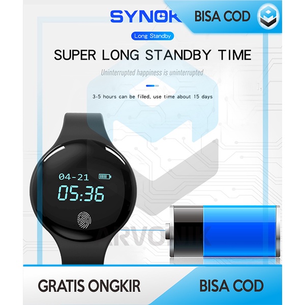 SMARTWATCH JAM TANGAN EXCLUSIVE PRIA DAN WANITA SYNOKE FITBAND DIGITAL