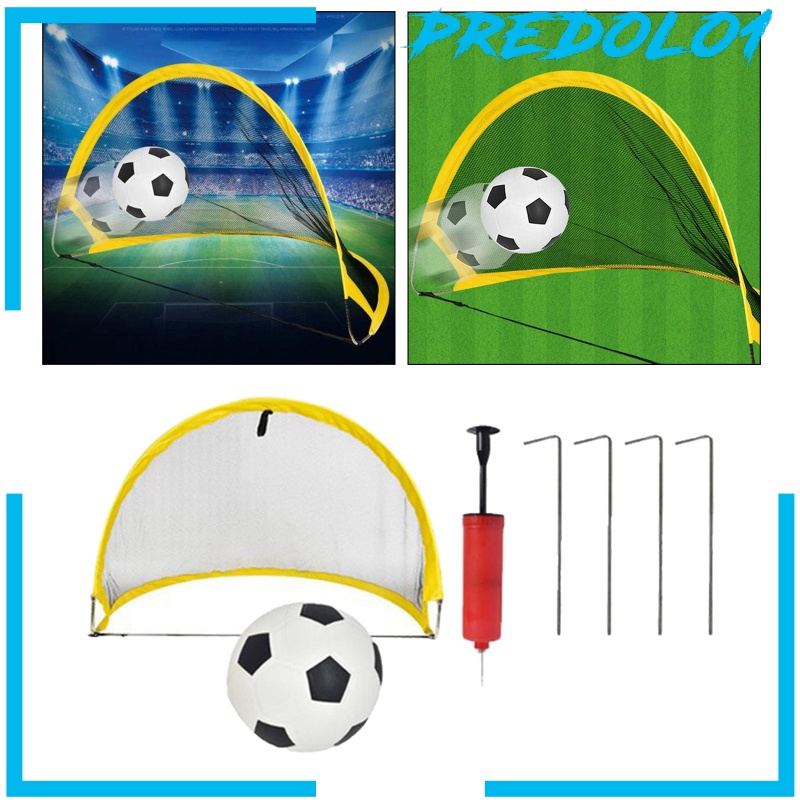 [PREDOLO1]Pop-up Soccer Goal Premium Foldable Durable Yellow Portable Goals Nets