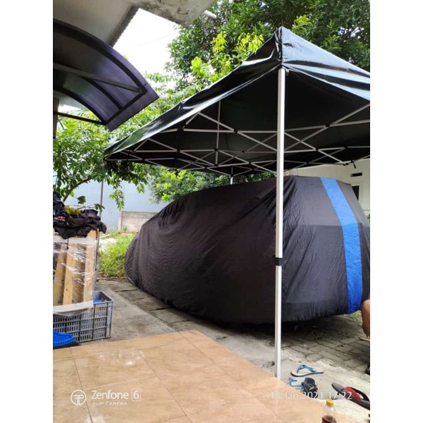 tenda lipat super premium 3x4,5 besi 1,5 in custome bahan UNO