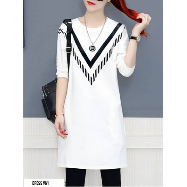 DRESS VIVI HITAM - Dress Vivi  Lcy