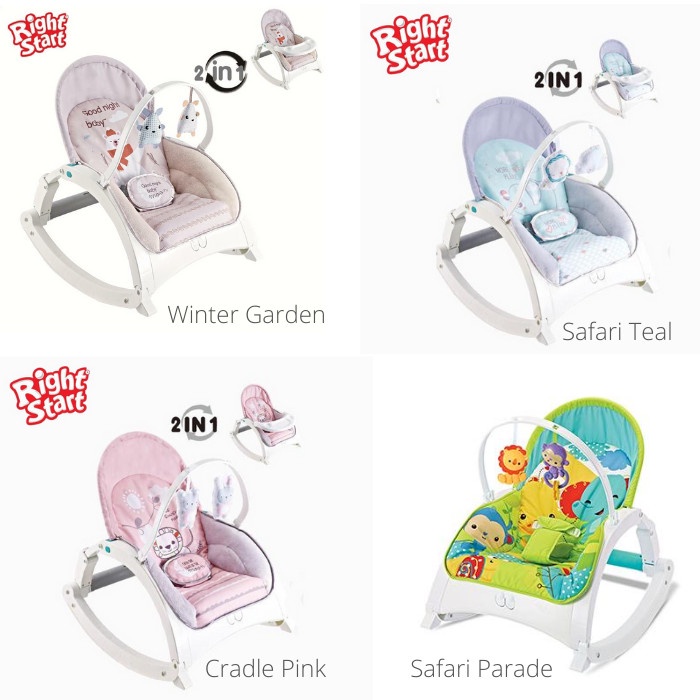 Right Start Newborn to Toddler Portable Rocker Baby Bouncer Table - Ayunan Anak Bayi + Meja Makan