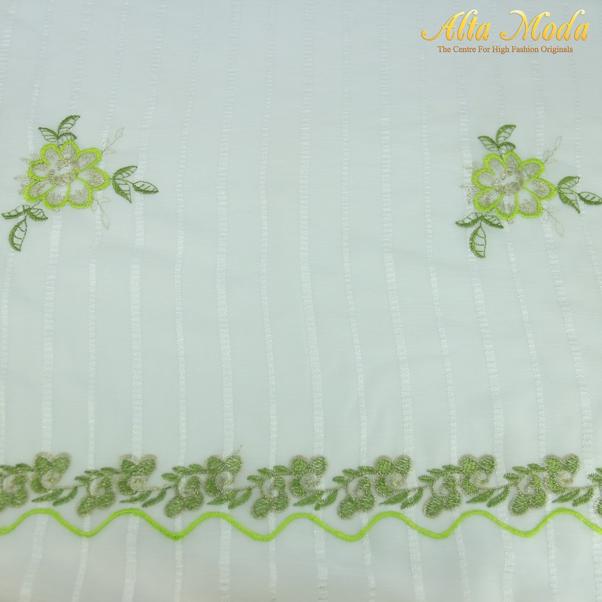 

Alta Moda Katun Bordir Putih Bunga Hijau Muda (1M)
