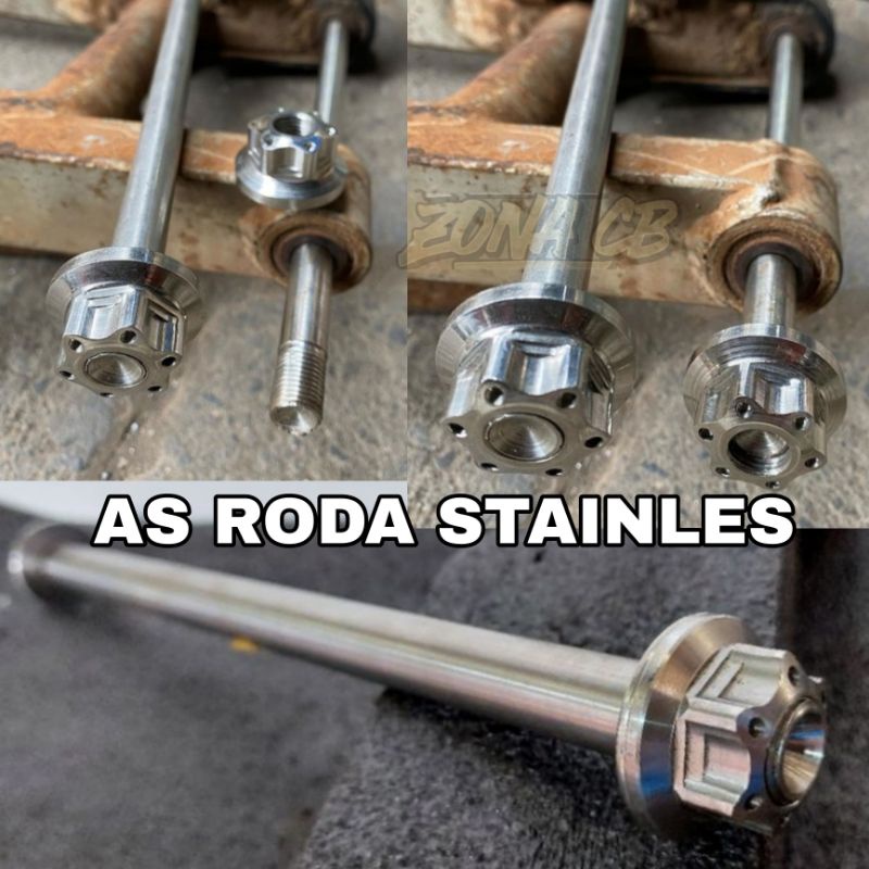 as roda belakang cb stainless arem kaze / as tromol belakang king glpro megapro tiger arm kaze k2r n