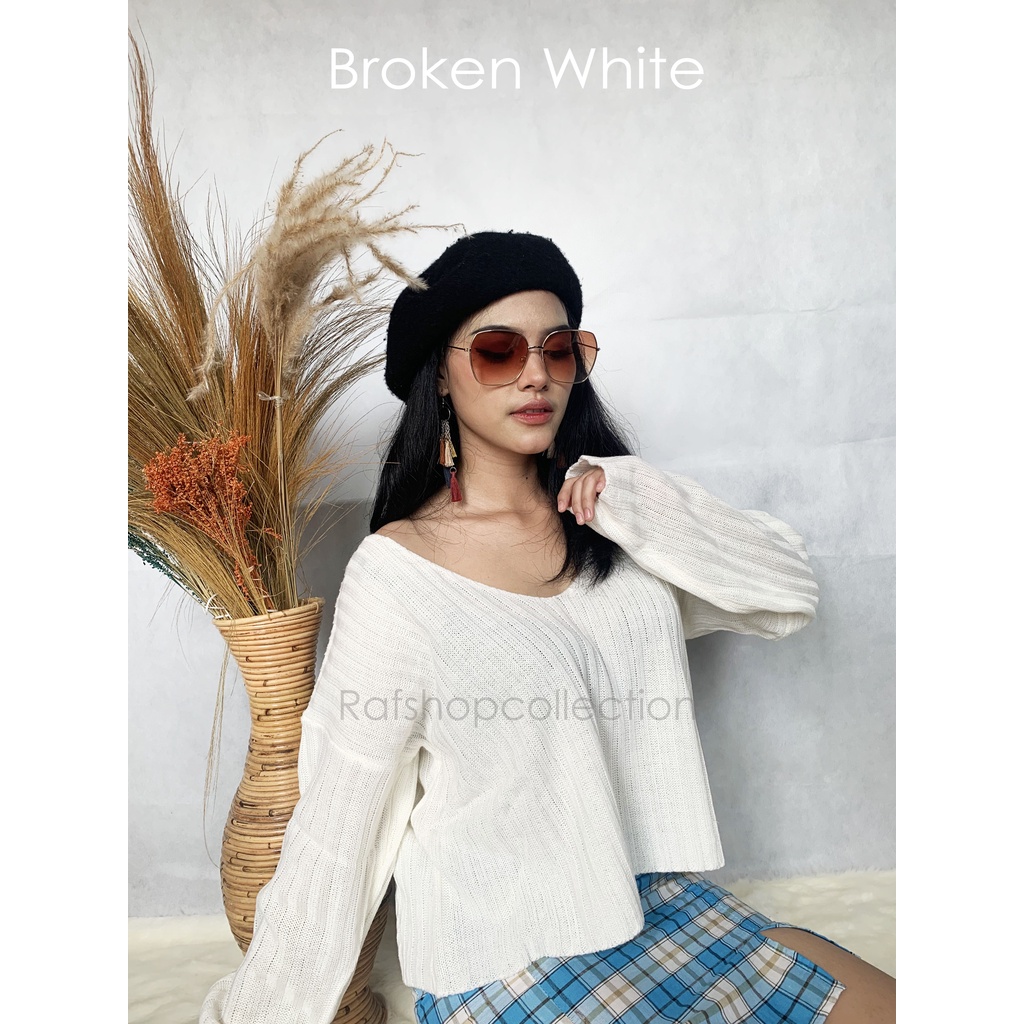 TOKUDAI CROP KNIT SWEATER_crop_Oversize_rajut tebal7get