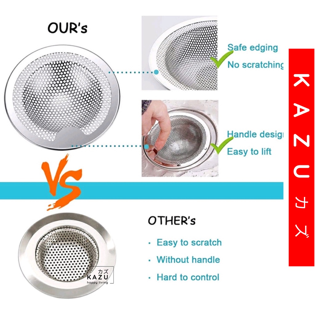 KAZU KHL230 Saringan Wastafel Stainless Bak Cuci Piring Kamar Mandi Bath Tub Anti Mampet