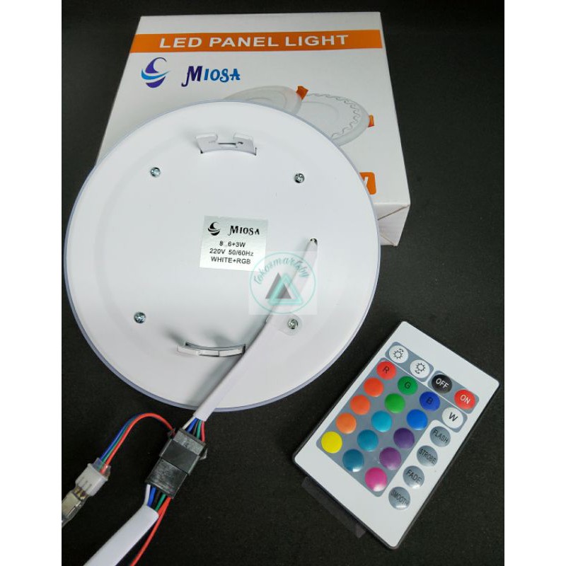 Lampu Downlight LED  Panel 6+3 Watt RGB Dengan Remote