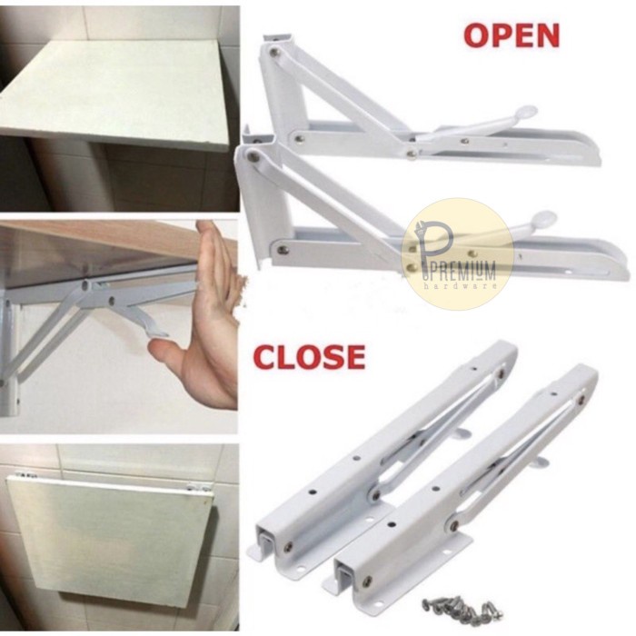 SIKU RAK OTOMATIS ENGSEL SIKU MEJA SIKU LIPAT BRACKET MEJA TEMBOK - 8"