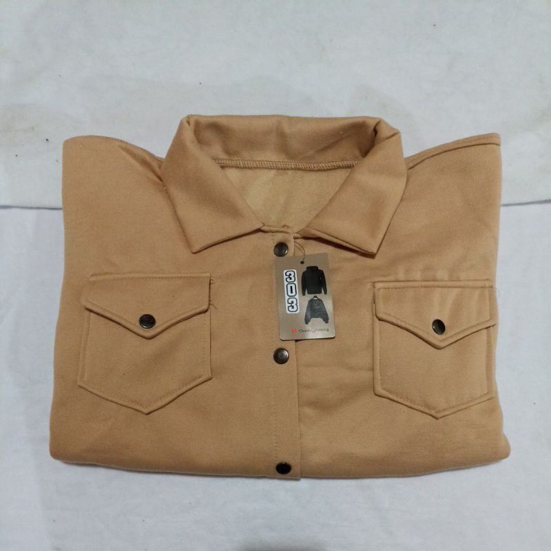 Olin Button Jacket Wanita XL Pleece Tebal Oversize