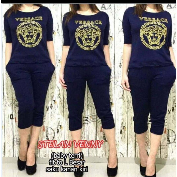 LVB Setelan Kasual Wanita/Celana Pendek Wanita/Baju Kaos Wanita/Playsuit/Venny Uk.L-XL VENNY KASUAL