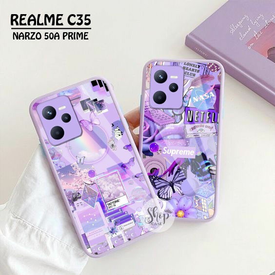 (SW) Softcase Kaca Ungu/Lilack Realme C35 Narzo 50A Prime softcase Realme C35 Narzo 50A Prime | casi