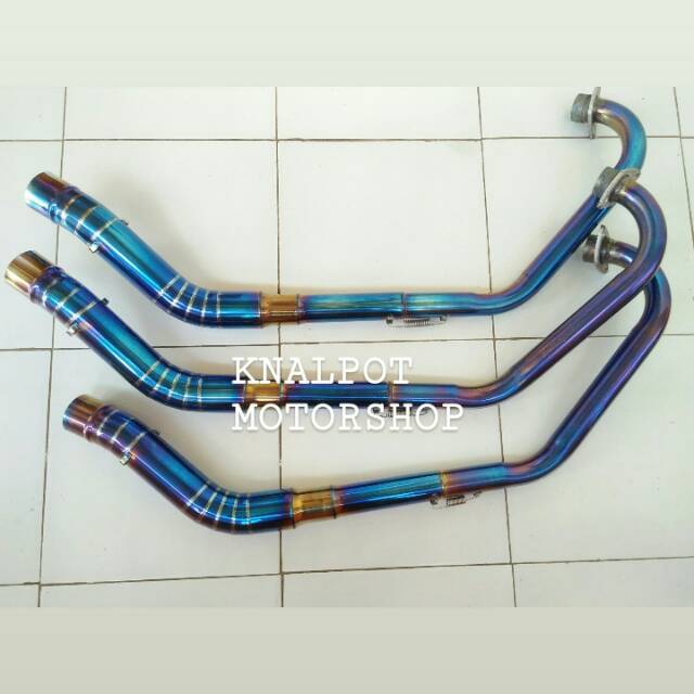 LEHERAN KNALPOT PIPA KNALPOT BLUEMOON VIXION R15 CB150 SONIC FU MX NEW/OLD