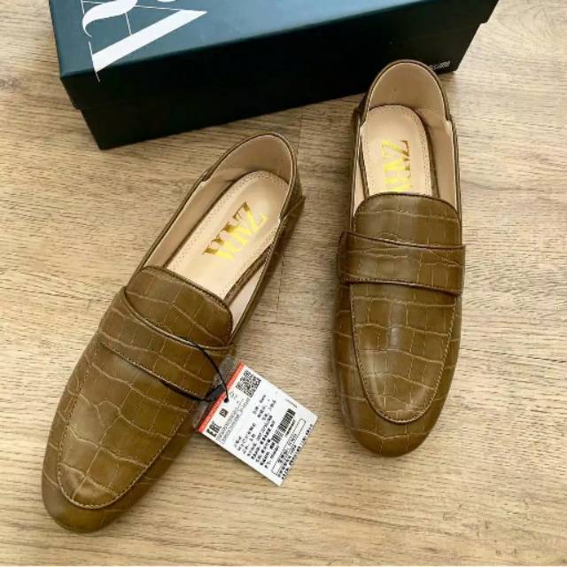 zara animal print loafers shoes