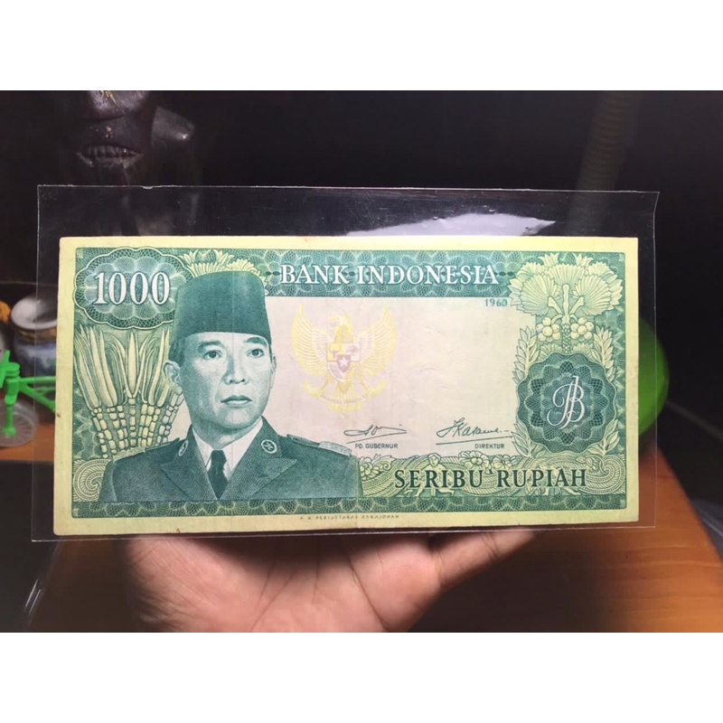 Uang Kuno 1000 Soekarno 1960 XF Plus Seri ACC
