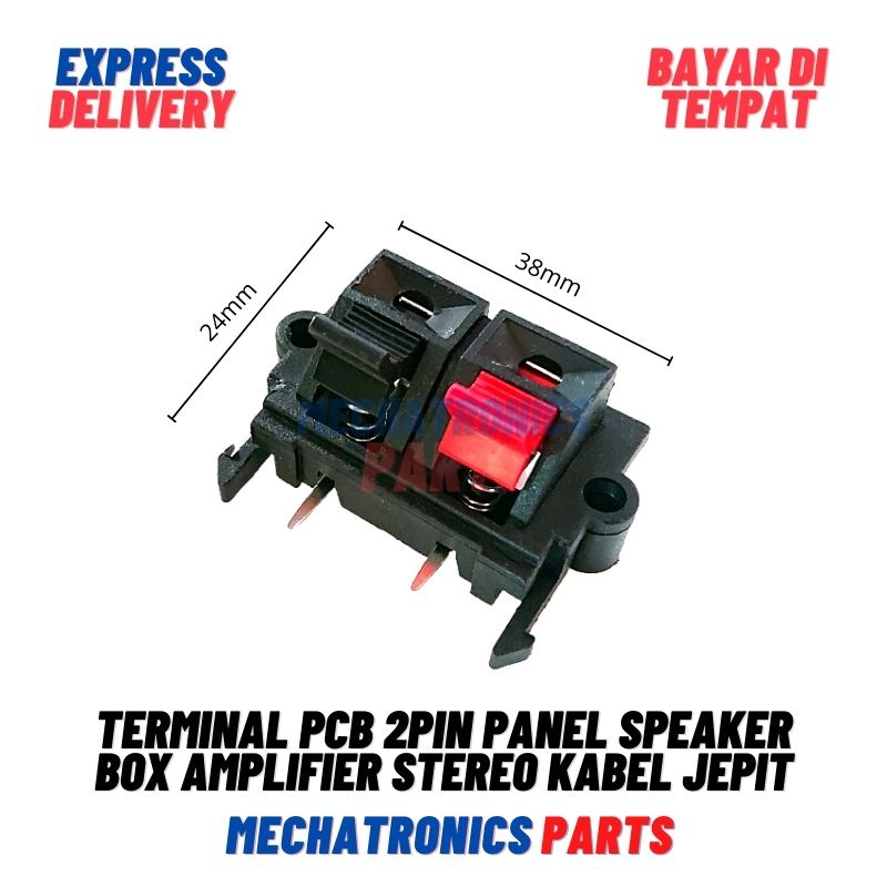 Terminal PCB 2Pin Panel Speaker Box Amplifier Stereo Kabel Jepit