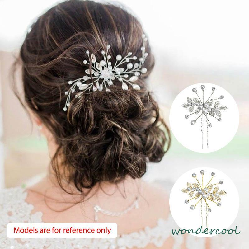 Wedding Bridal Vintage Pearl Flower Crystal Hair Pin Bridesmaid Clips Side Comb -Won