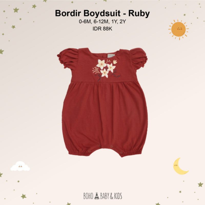 Boho Baby Bordir Bodysuit / Baju Anak Perempuan