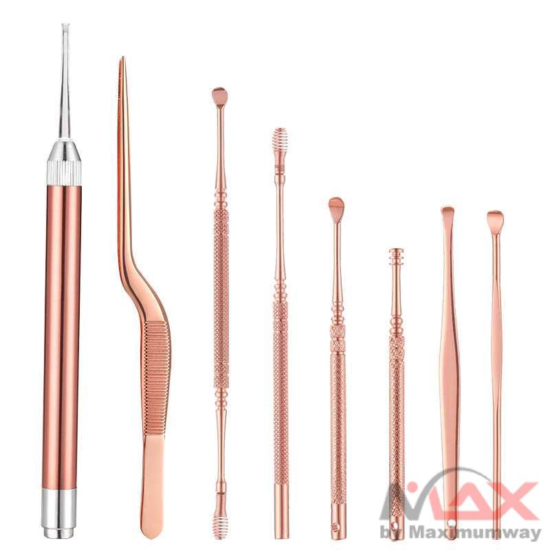 Pembersih Telinga PROFESIONAL Korek Kuping Ear Spoon Tool 8 PCS alat kesehatan telinga premium