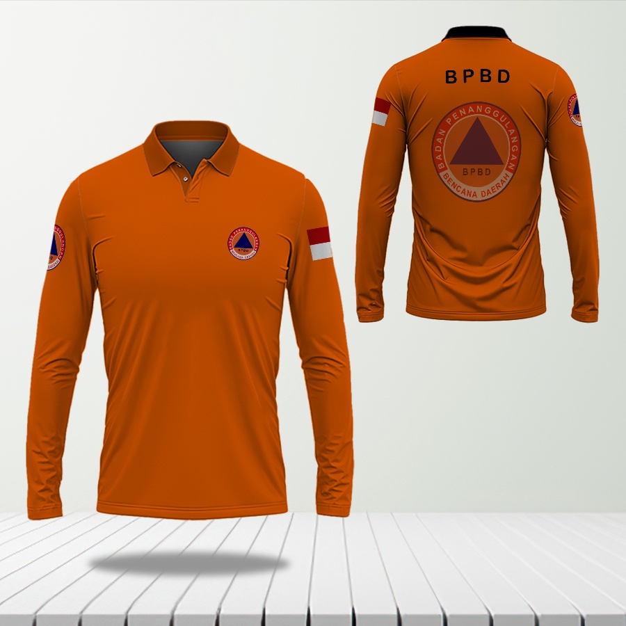 Utamamedia - Kaos Kerah BPBD Lengan Panjang / Polo BPBD Lengan Panjang
