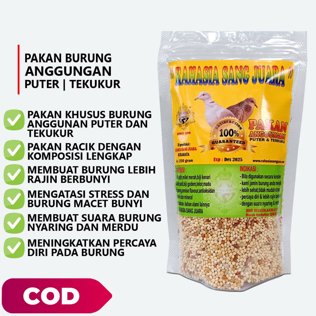 PAKAN BURUNG TEKUKUR DAN PUTER PELUNG BIAR GACOR