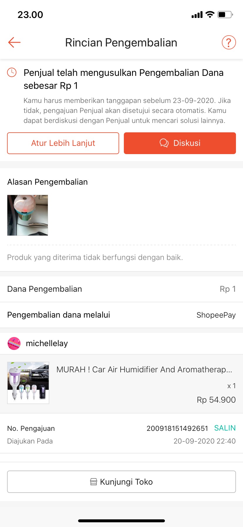 Murah !  Car Air Humidifier And Aromatherapy Essential Oil Diffuser Terlaris !