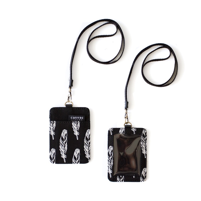 

Id Lanyard Feathers Black Canvas Living 092